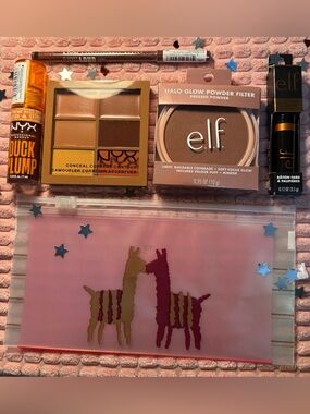 NYX &  e.l.f. Makeup Bundle • Llama Bag • New Beauty Gift Set • 6 Items
